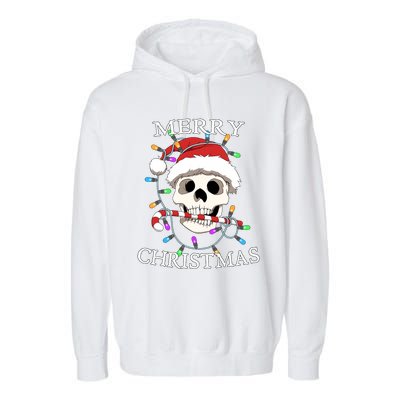 Merry Christmas Skull Skeleton Garment-Dyed Fleece Hoodie