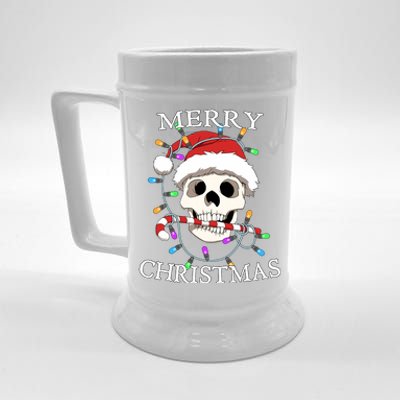 Merry Christmas Skull Skeleton Beer Stein