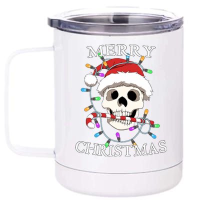 Merry Christmas Skull Skeleton 12 oz Stainless Steel Tumbler Cup