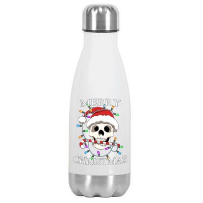 Merry Christmas Skull Skeleton Stainless Steel Insulated Water Bottle