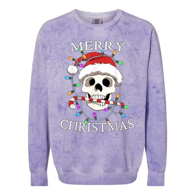 Merry Christmas Skull Skeleton Colorblast Crewneck Sweatshirt