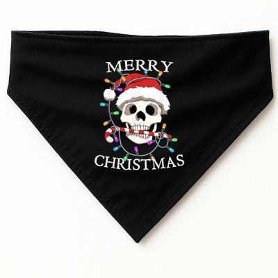 Merry Christmas Skull Skeleton USA-Made Doggie Bandana