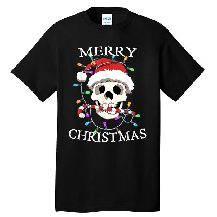 Merry Christmas Skull Skeleton Tall T-Shirt