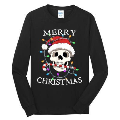 Merry Christmas Skull Skeleton Tall Long Sleeve T-Shirt