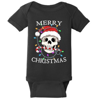 Merry Christmas Skull Skeleton Baby Bodysuit