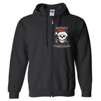 Merry Christmas Skull Skeleton Full Zip Hoodie