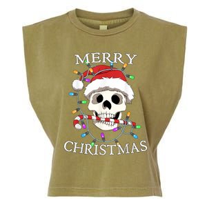 Merry Christmas Skull Skeleton Garment-Dyed Women's Muscle Tee