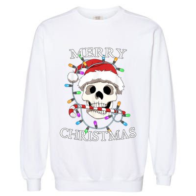 Merry Christmas Skull Skeleton Garment-Dyed Sweatshirt