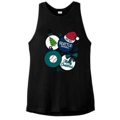 Merry Christmas Seattle Baseball Est 1977 Ladies PosiCharge Tri-Blend Wicking Tank