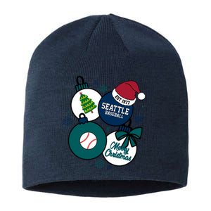 Merry Christmas Seattle Baseball Est 1977 Sustainable Beanie