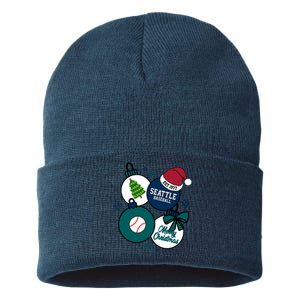 Merry Christmas Seattle Baseball Est 1977 Sustainable Knit Beanie