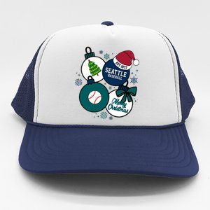 Merry Christmas Seattle Baseball Est 1977 Trucker Hat