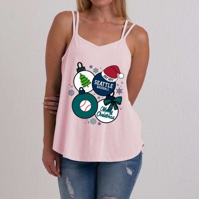 Merry Christmas Seattle Baseball Est 1977 Women's Strappy Tank