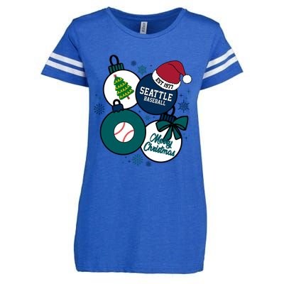 Merry Christmas Seattle Baseball Est 1977 Enza Ladies Jersey Football T-Shirt