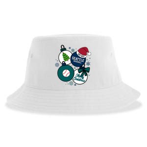 Merry Christmas Seattle Baseball Est 1977 Sustainable Bucket Hat