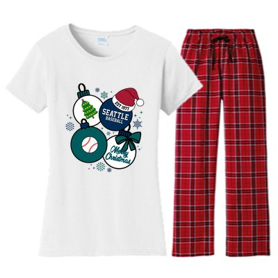 Merry Christmas Seattle Baseball Est 1977 Women's Flannel Pajama Set