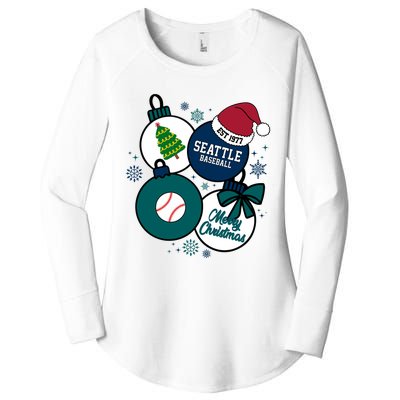 Merry Christmas Seattle Baseball Est 1977 Women's Perfect Tri Tunic Long Sleeve Shirt