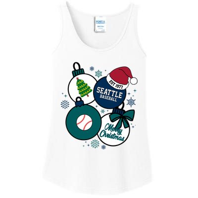 Merry Christmas Seattle Baseball Est 1977 Ladies Essential Tank