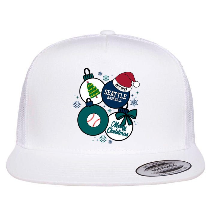 Merry Christmas Seattle Baseball Est 1977 Flat Bill Trucker Hat