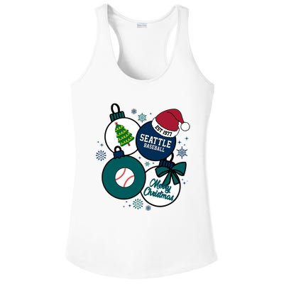 Merry Christmas Seattle Baseball Est 1977 Ladies PosiCharge Competitor Racerback Tank