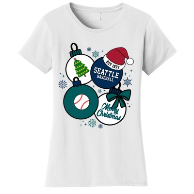 Merry Christmas Seattle Baseball Est 1977 Women's T-Shirt