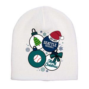 Merry Christmas Seattle Baseball Est 1977 Short Acrylic Beanie