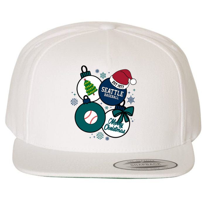 Merry Christmas Seattle Baseball Est 1977 Wool Snapback Cap