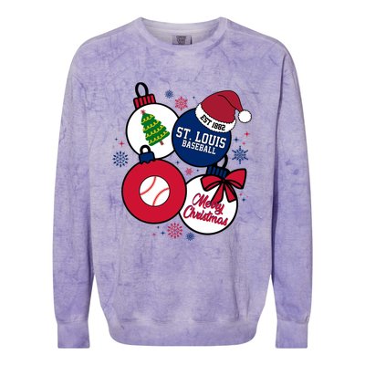 Merry Christmas St Louis Baseball Est 1882 Colorblast Crewneck Sweatshirt