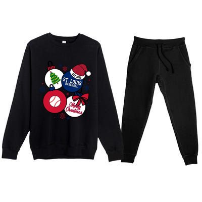 Merry Christmas St Louis Baseball Est 1882 Premium Crewneck Sweatsuit Set