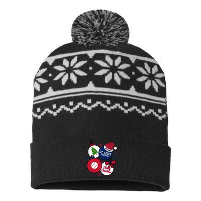 Merry Christmas St Louis Baseball Est 1882 USA-Made Snowflake Beanie