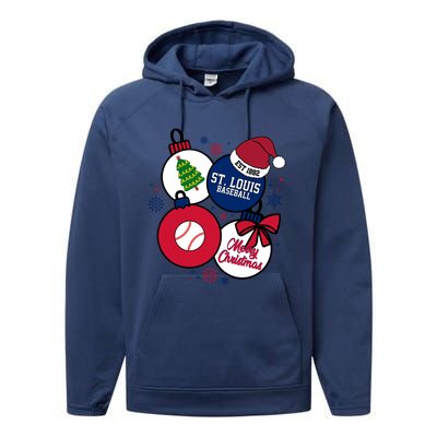 Merry Christmas St Louis Baseball Est 1882 Performance Fleece Hoodie