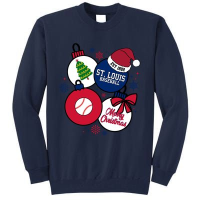 Merry Christmas St Louis Baseball Est 1882 Tall Sweatshirt