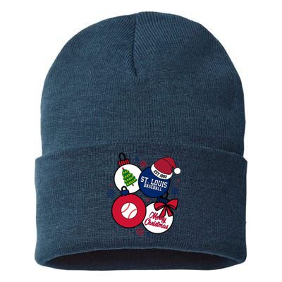 Merry Christmas St Louis Baseball Est 1882 Sustainable Knit Beanie