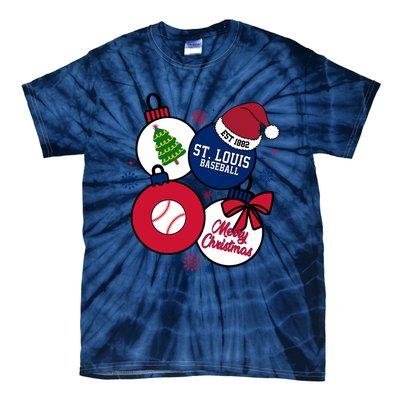 Merry Christmas St Louis Baseball Est 1882 Tie-Dye T-Shirt