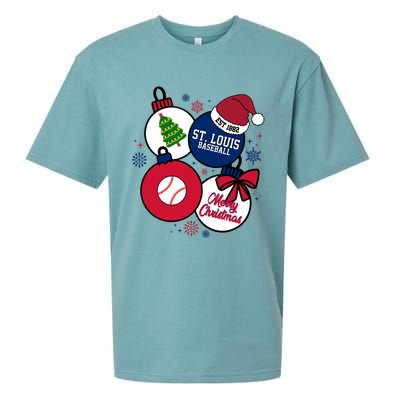 Merry Christmas St Louis Baseball Est 1882 Sueded Cloud Jersey T-Shirt