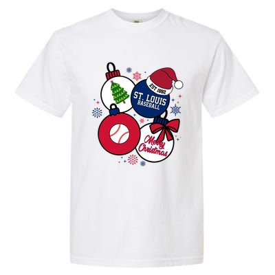 Merry Christmas St Louis Baseball Est 1882 Garment-Dyed Heavyweight T-Shirt