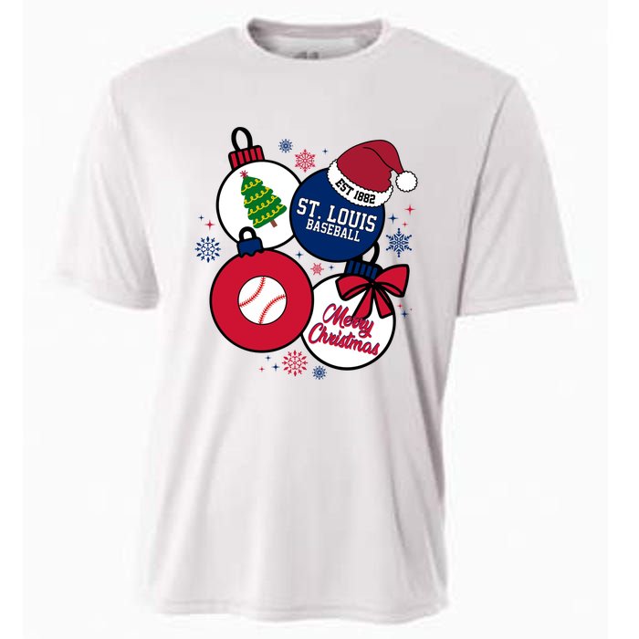 Merry Christmas St Louis Baseball Est 1882 Cooling Performance Crew T-Shirt