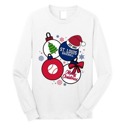 Merry Christmas St Louis Baseball Est 1882 Long Sleeve Shirt