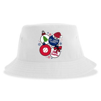 Merry Christmas St Louis Baseball Est 1882 Sustainable Bucket Hat