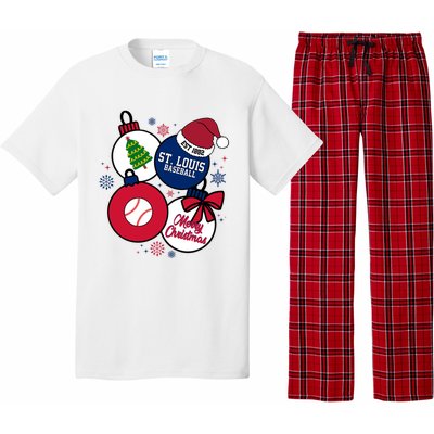 Merry Christmas St Louis Baseball Est 1882 Pajama Set