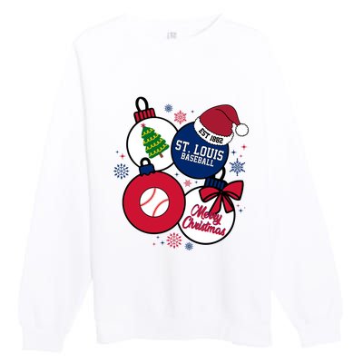 Merry Christmas St Louis Baseball Est 1882 Premium Crewneck Sweatshirt