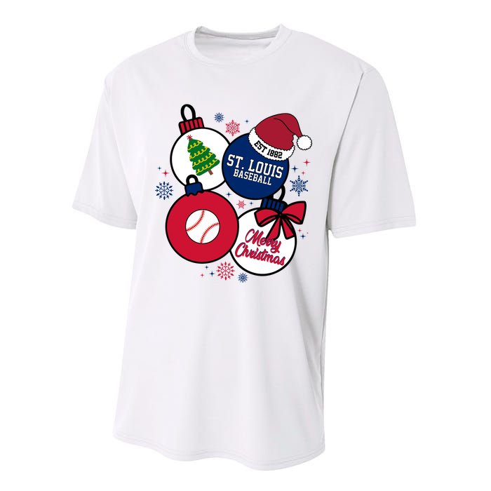 Merry Christmas St Louis Baseball Est 1882 Performance Sprint T-Shirt