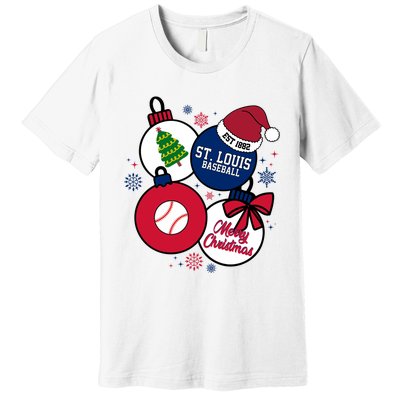 Merry Christmas St Louis Baseball Est 1882 Premium T-Shirt