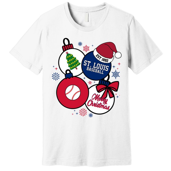 Merry Christmas St Louis Baseball Est 1882 Premium T-Shirt