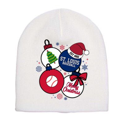 Merry Christmas St Louis Baseball Est 1882 Short Acrylic Beanie