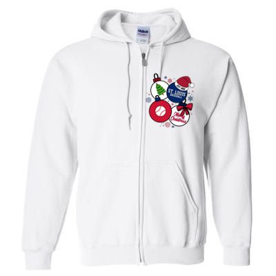 Merry Christmas St Louis Baseball Est 1882 Full Zip Hoodie