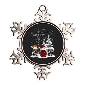 Merry Christmas Snowman Leopard Buffalo Red Plaid Metallic Star Ornament