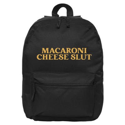 Macaroni Cheese Slut Funny Mac And Cheese Lover Design 16 in Basic Backpack