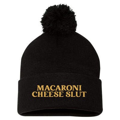 Macaroni Cheese Slut Funny Mac And Cheese Lover Design Pom Pom 12in Knit Beanie