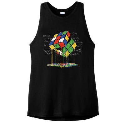 Melting Cube Speed Cubing Vintage Puzzle Math Ladies PosiCharge Tri-Blend Wicking Tank